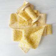 Floral Yellow - Hand Frayed Cotton Ribbon