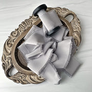 Classic Crepe Silk Ribbon - silver