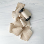 Warm Limestone - Heirloom Silk Habotai Ribbon