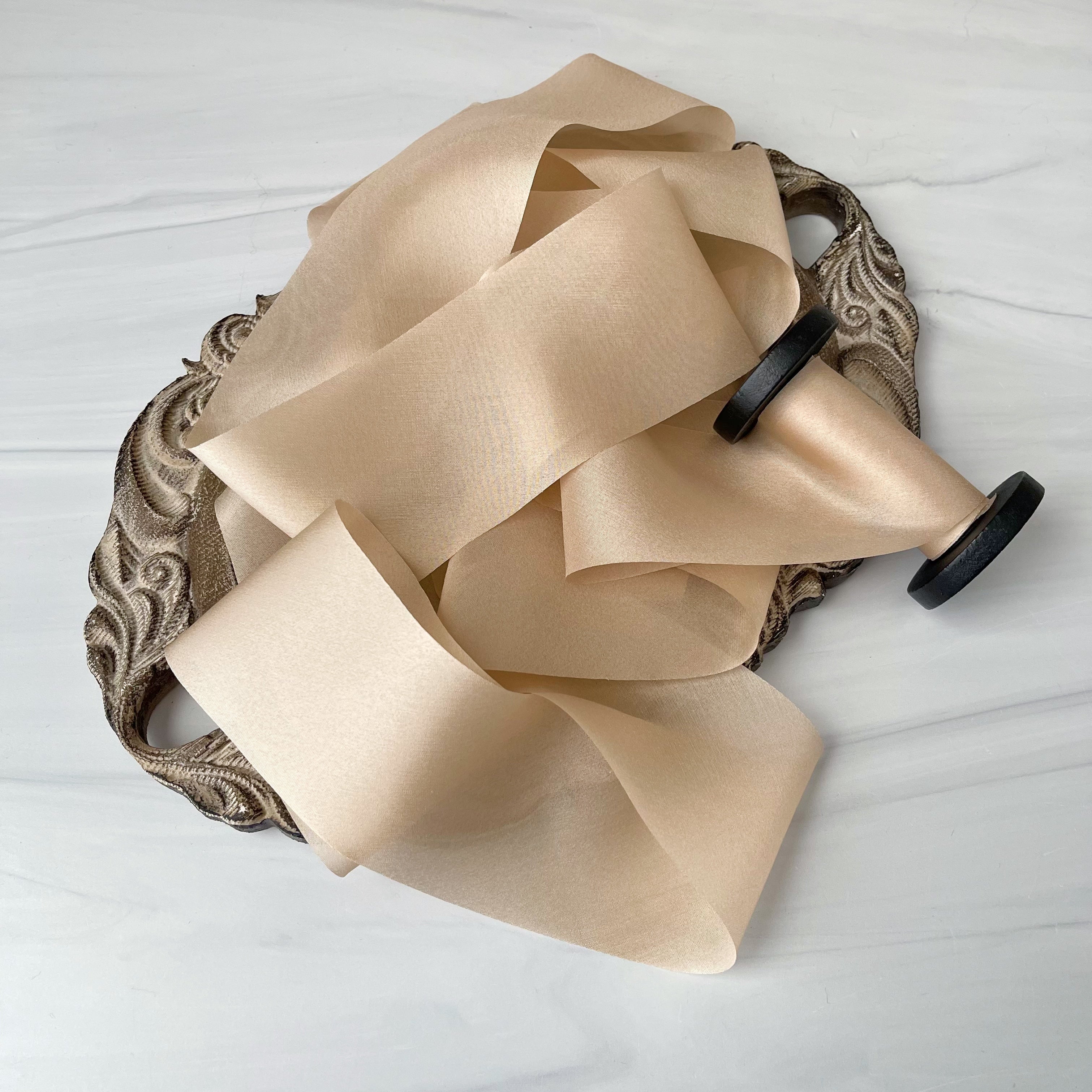 Heirloom Silk Habotai - Deep Champagne Silk Ribbon – HoneySilks & CO