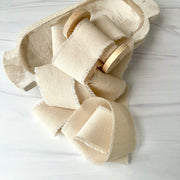 Natural - Hand Frayed Cotton Ribbon