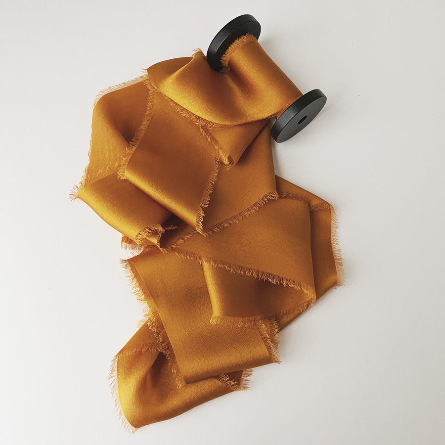 Marmalade - Dual Texture Silk Ribbon