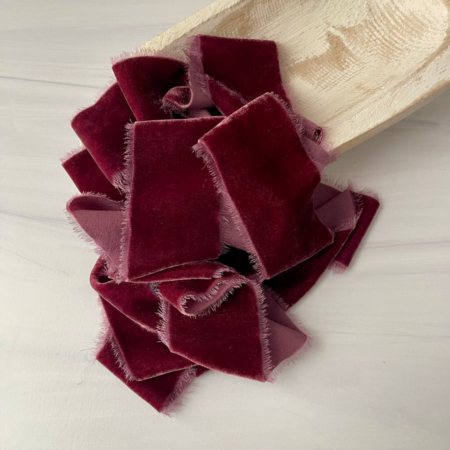 Fig Silk Velvet Ribbon