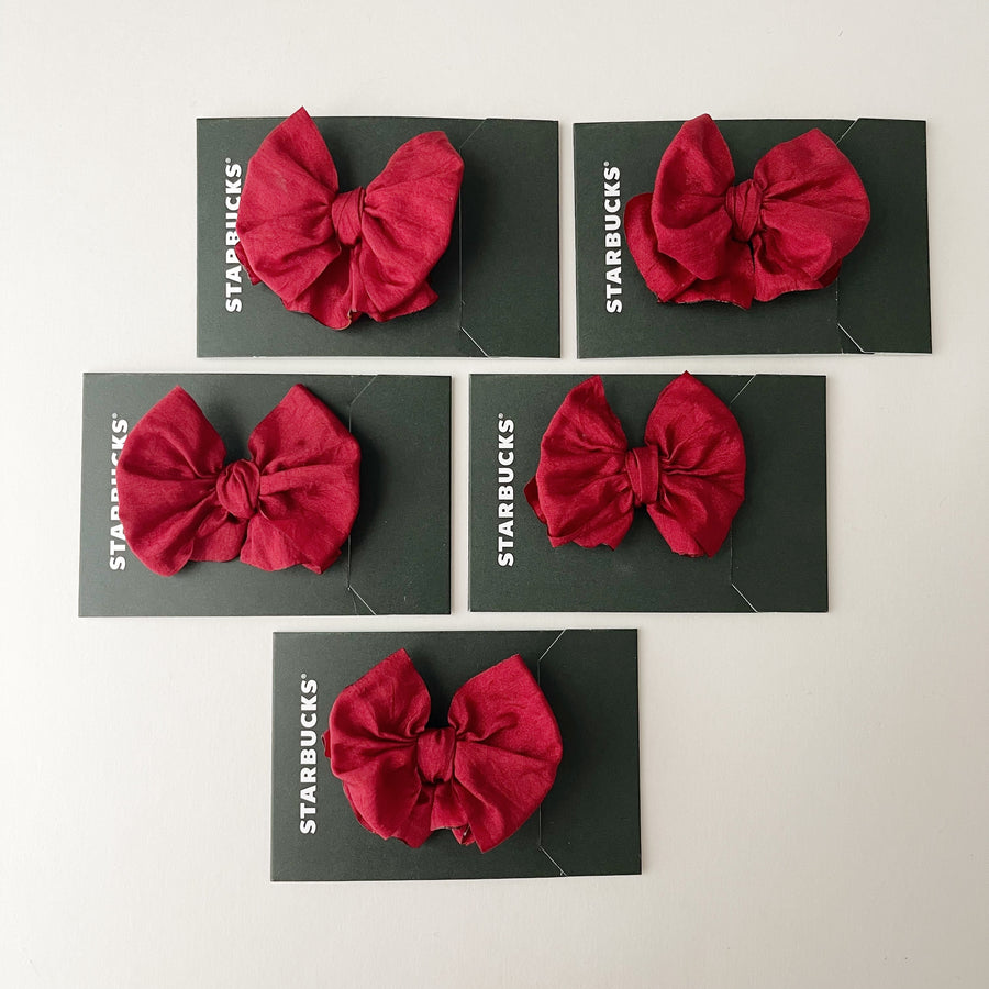 Bitty Bow Set of 10 - Red