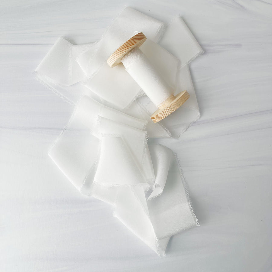 White - Classic Crepe Silk Ribbon