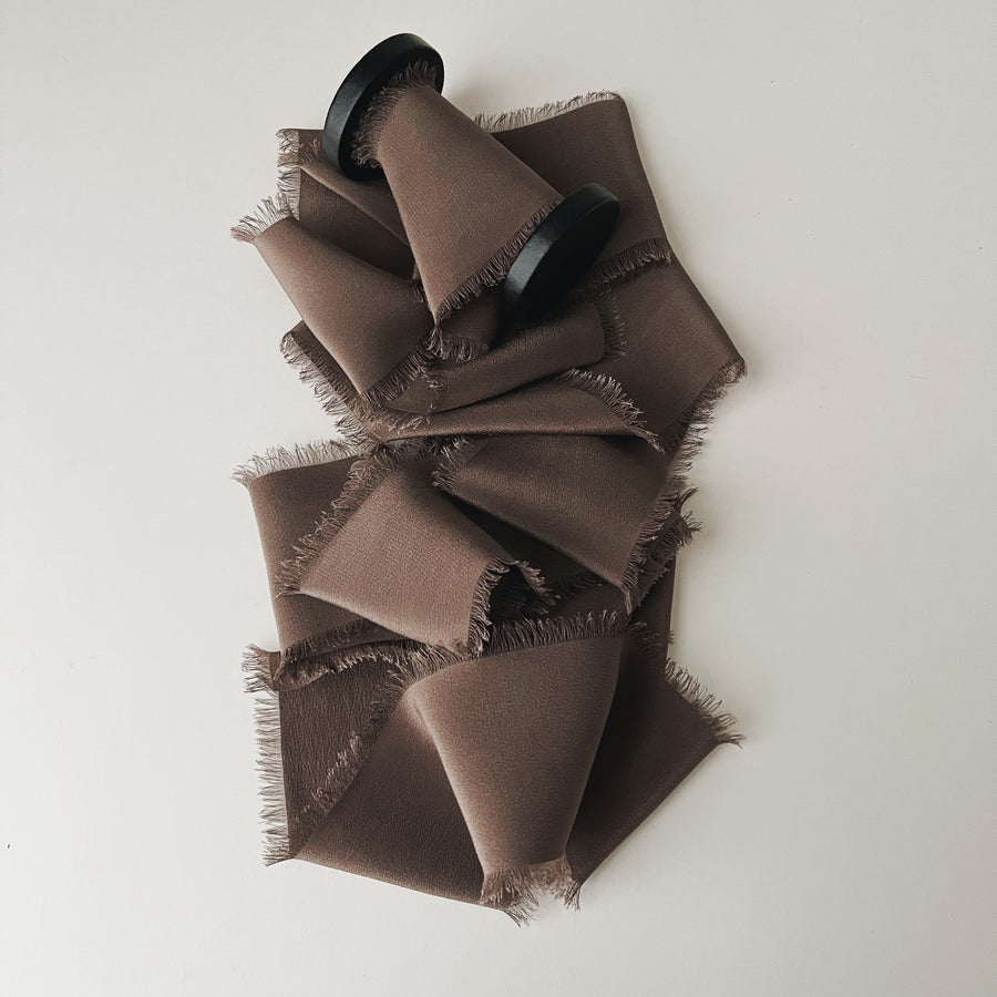 Ash Brown - Classic Crepe Silk Ribbon