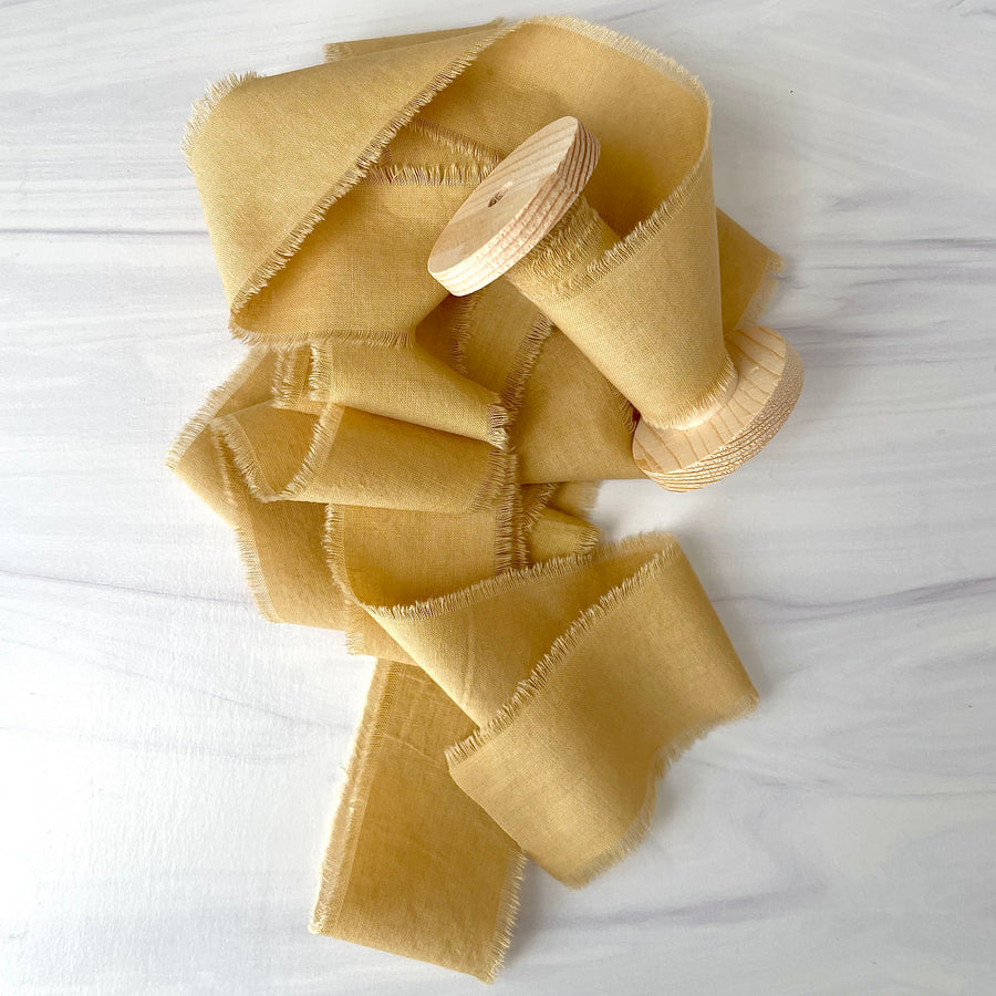 Maize - Hand Frayed Cotton Ribbon