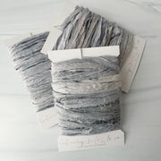 Hand Dyed Recycled Sari Ribbon - Cool Gray