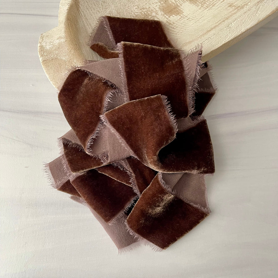 Walnut Silk Velvet Ribbon