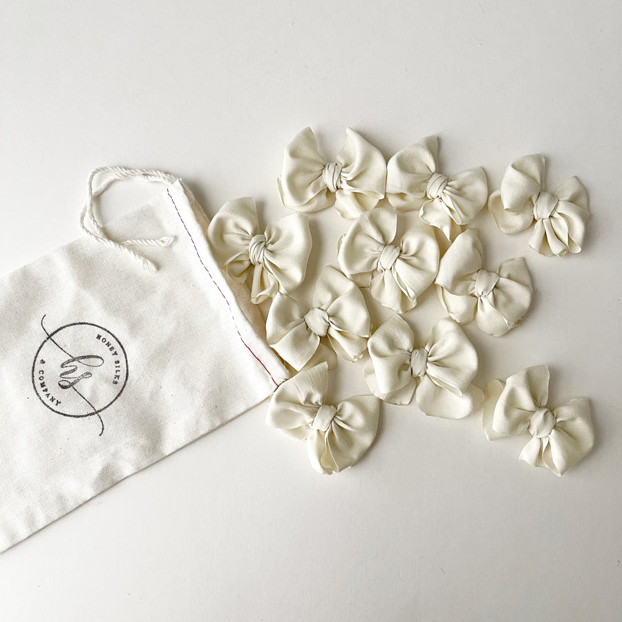 Bitty Bow Set of 10 - Cream
