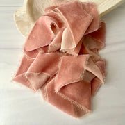 Soft Rose Gold Silk Velvet Ribbon