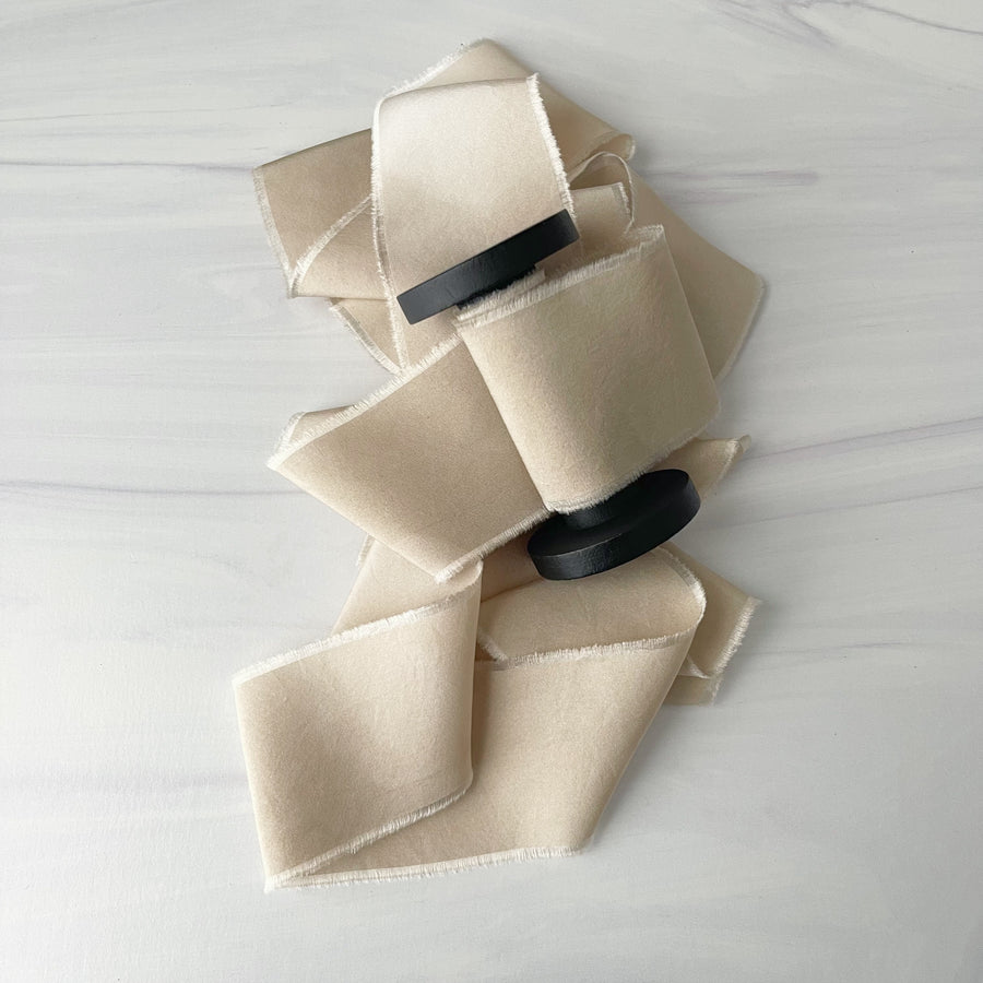 Parchment - Heirloom Habotai Silk Ribbon