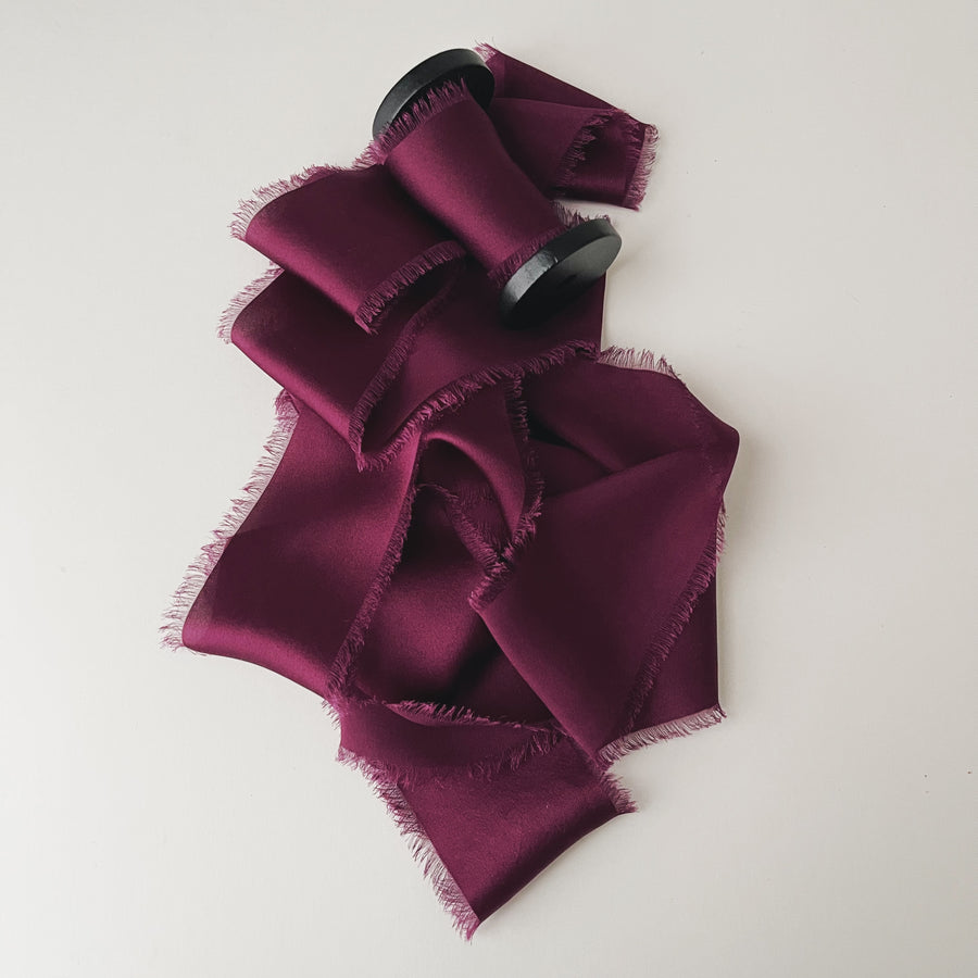 Berry - Dual Texture Silk Ribbon