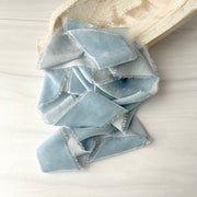 Southern Blue Silk Velvet Ribbon