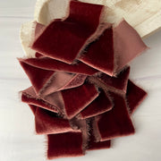 Copper Burgundy Silk Velvet Ribbon