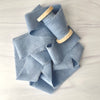 5 yards Subtle Marbled Dusty Blue - Hand Frayed Cotton Ribbon