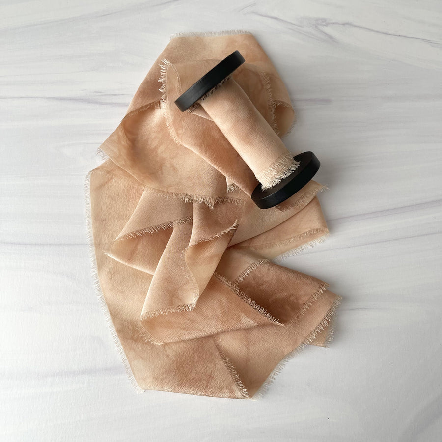 Toffee Swirl - Classic Crepe Silk Ribbon