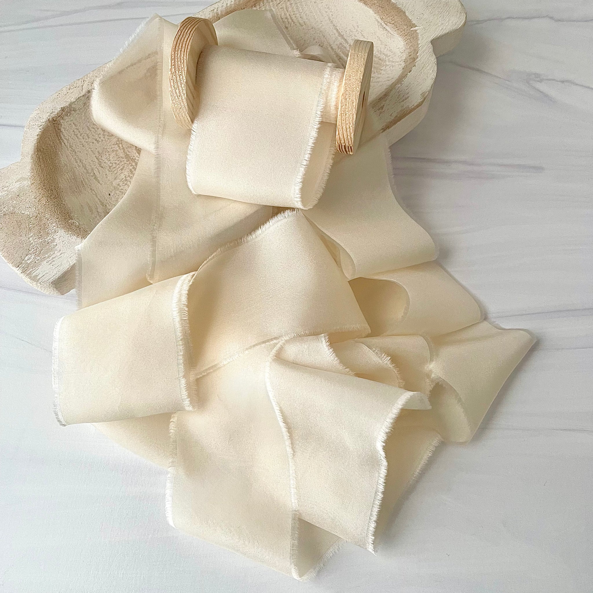 5 Yards Creamy Ivory - Heirloom Habotai Silk Ribbon – HoneySilks & CO