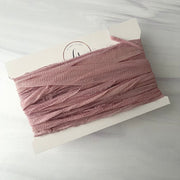 Hand Dyed Recycled Chiffon Ribbon - Dusty Rose