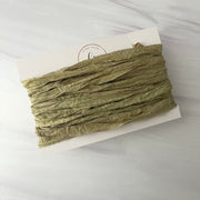 Hand Dyed Recycled Chiffon Ribbon - Light Olive