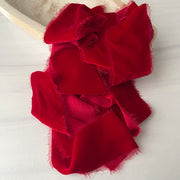 True Red Silk Velvet Ribbon