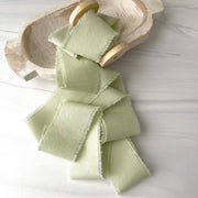 Soft Succulent - Hand Frayed Cotton Ribbon