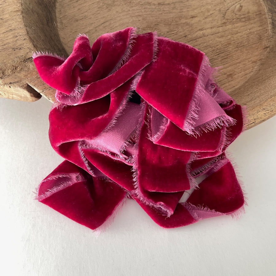 Bright Berry Silk Velvet Ribbon