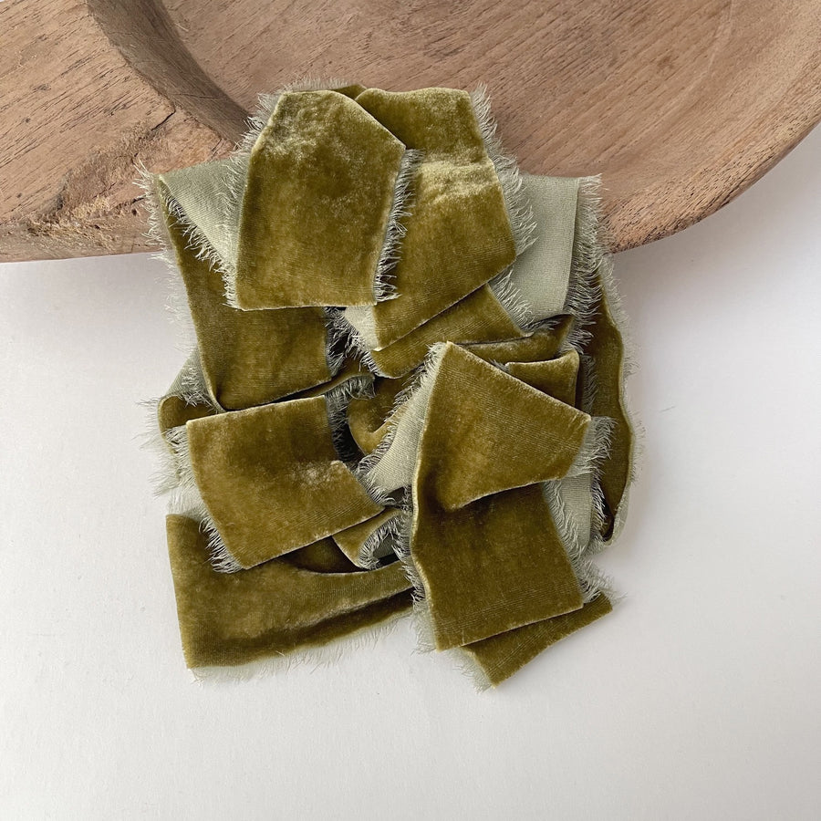 Lichen Silk Velvet Ribbon