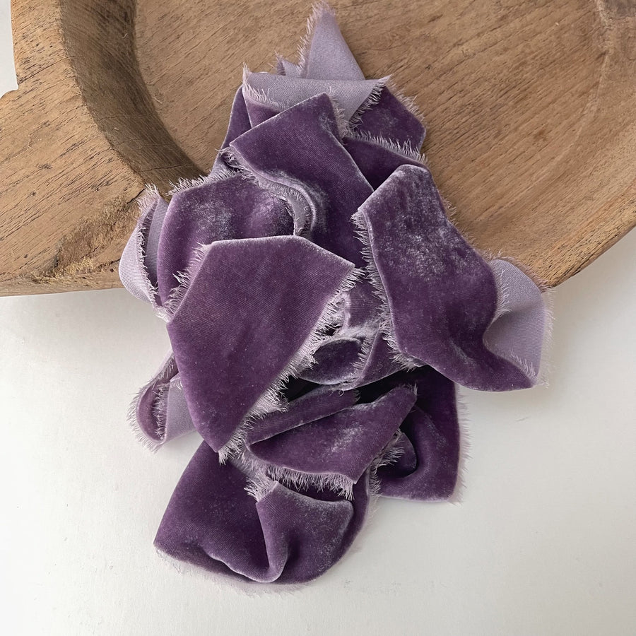 Deep Lavender Silk Velvet Ribbon