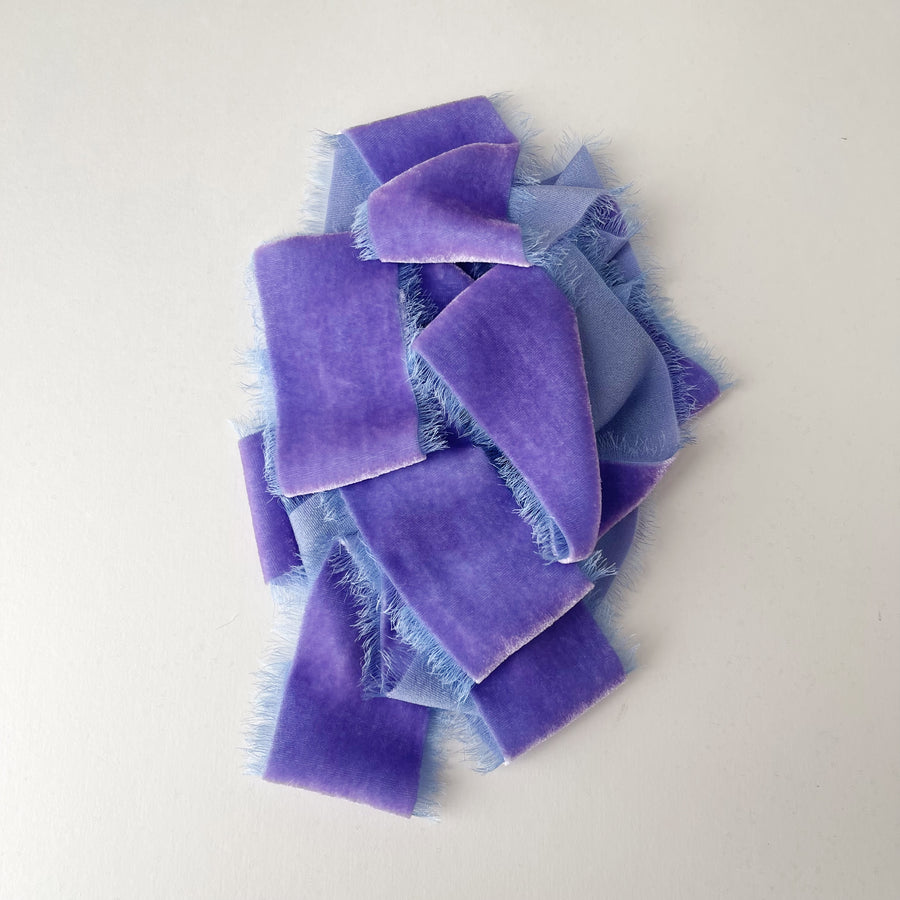 Larkspur kaleidoscope Velvet Silk Ribbon