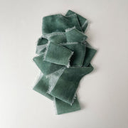 Weathered Jade Velvet Silk Ribbon
