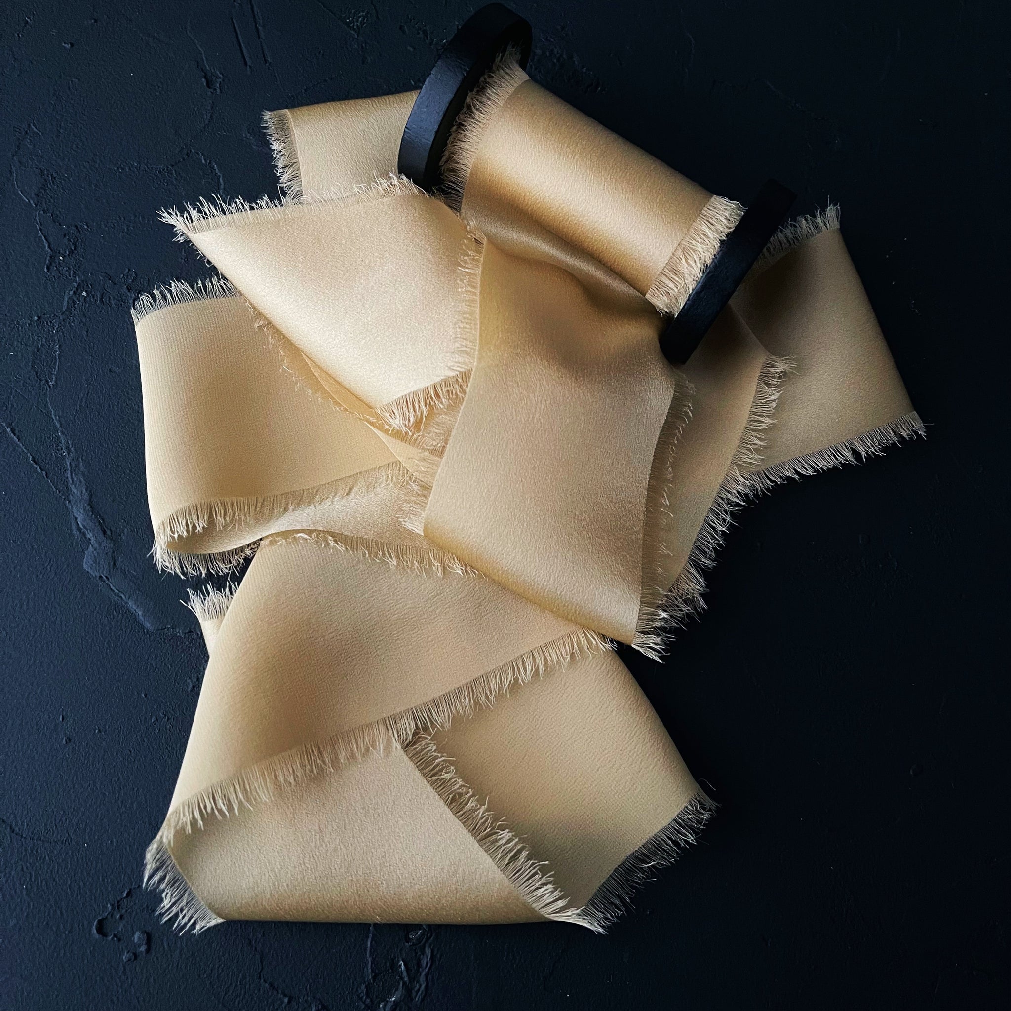Pale Gold - Dual Texture hand torn Silk Ribbon – HoneySilks & CO