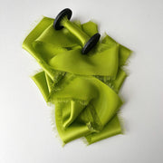 Lemongrass - Dual Texture hand torn Silk Ribbon