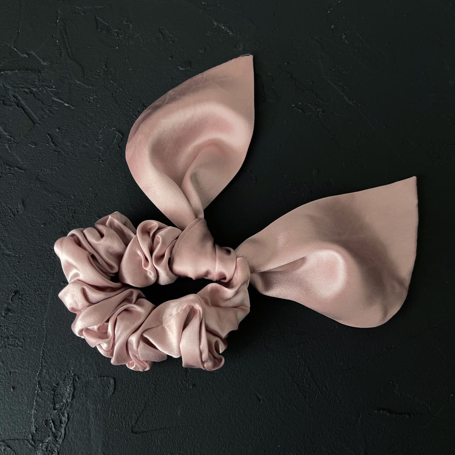 Dusted Petal - 25mm Silk Bow Scrunchie
