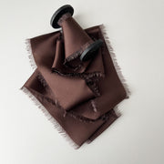 Deep Chocolate - Dual Texture hand torn Silk Ribbon