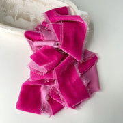 Fuchsia Velvet Silk Ribbon