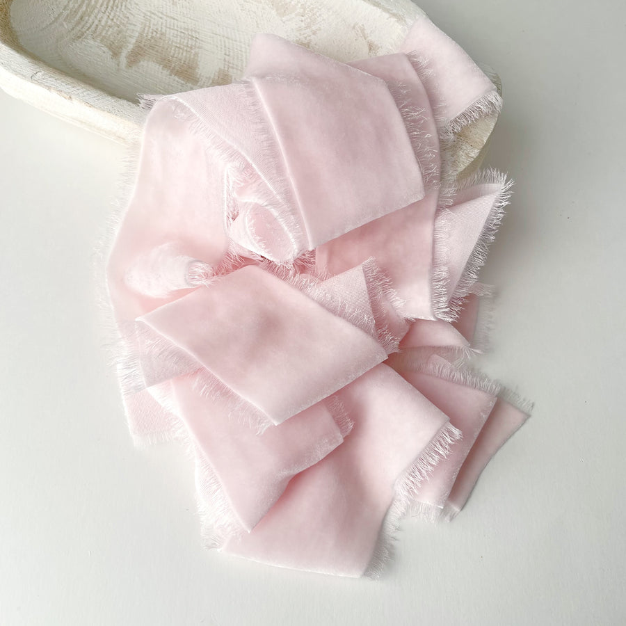 Pink Silk Velvet Ribbon