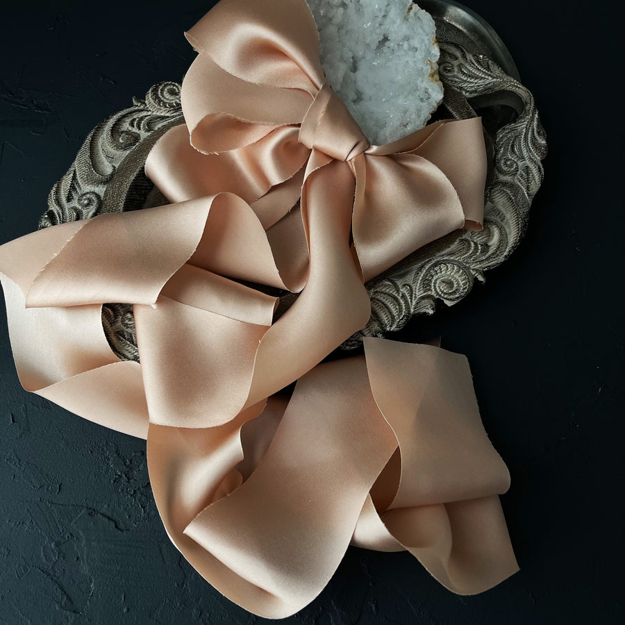 Peach - Dual Texture Silk Ribbon