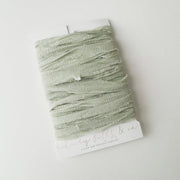 Hand Dyed Recycled Chiffon Ribbon - Pale Spearmint