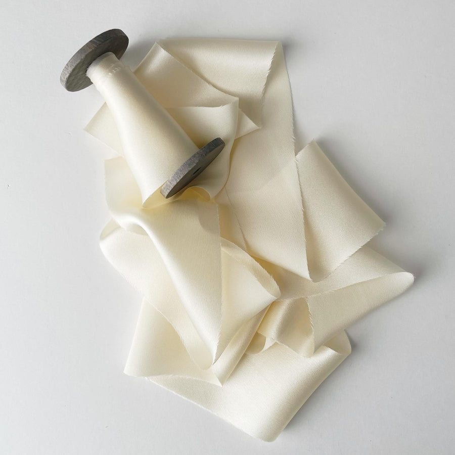 Creamy Ivory - Dual Texture Silk Ribbon