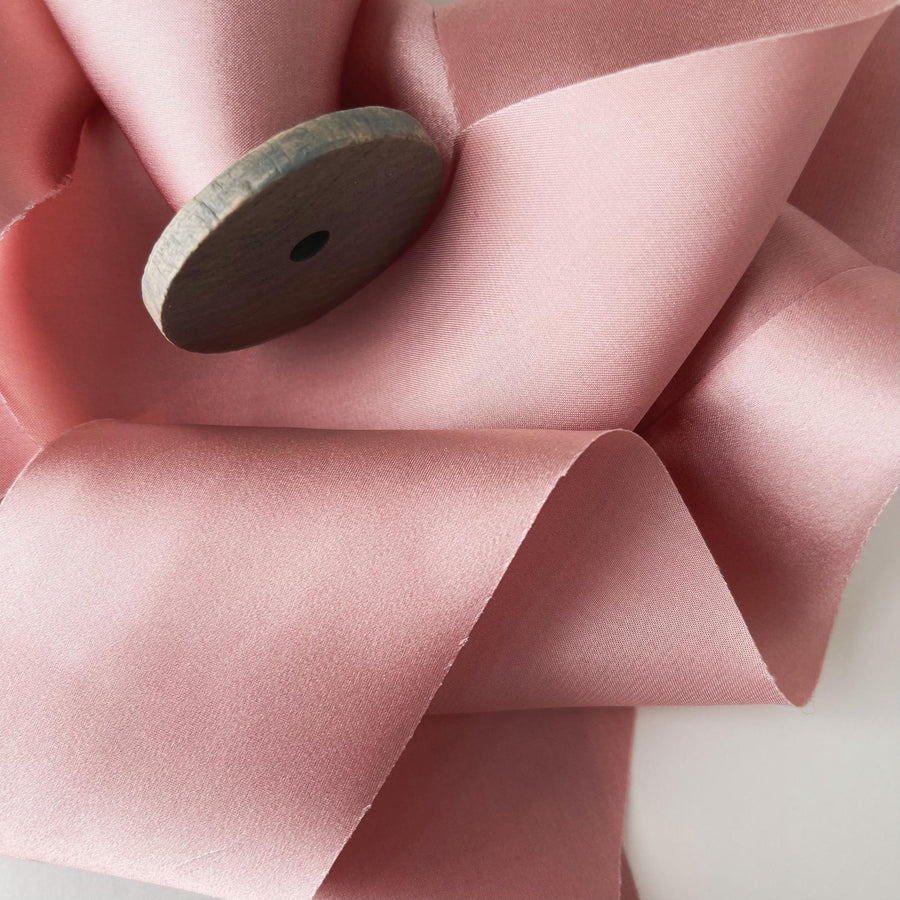 Rose Quartz - Dual Texture Silk Ribbon