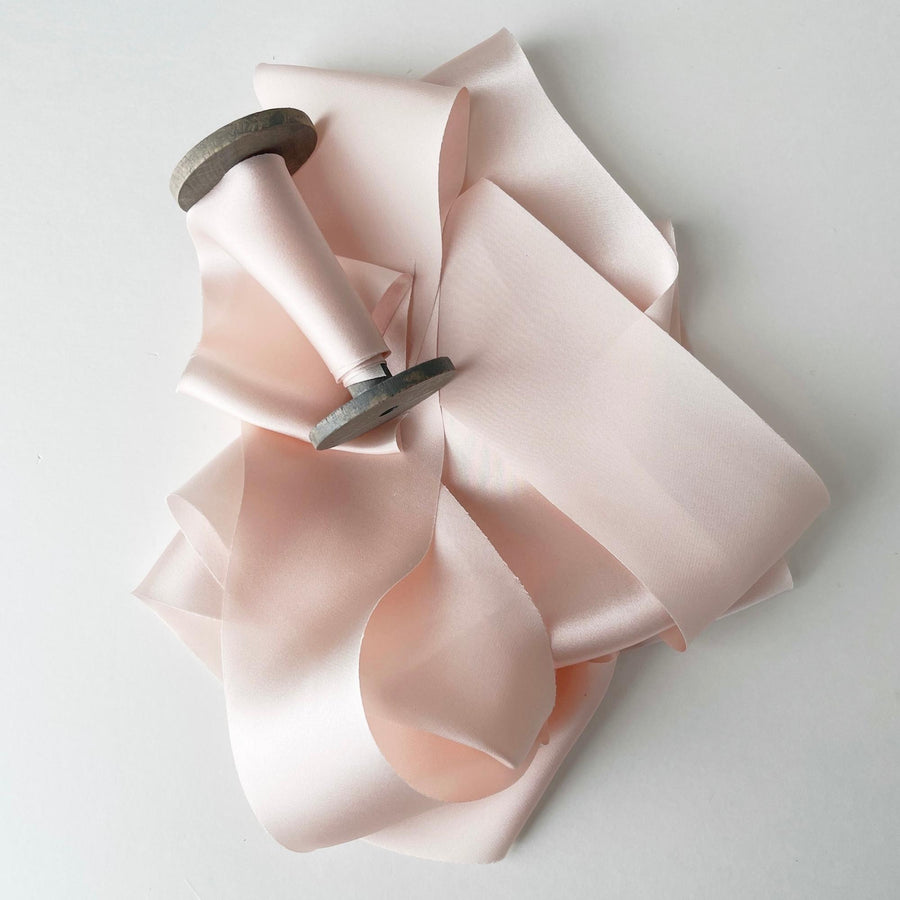 Pale Blush - Dual Texture Silk Ribbon