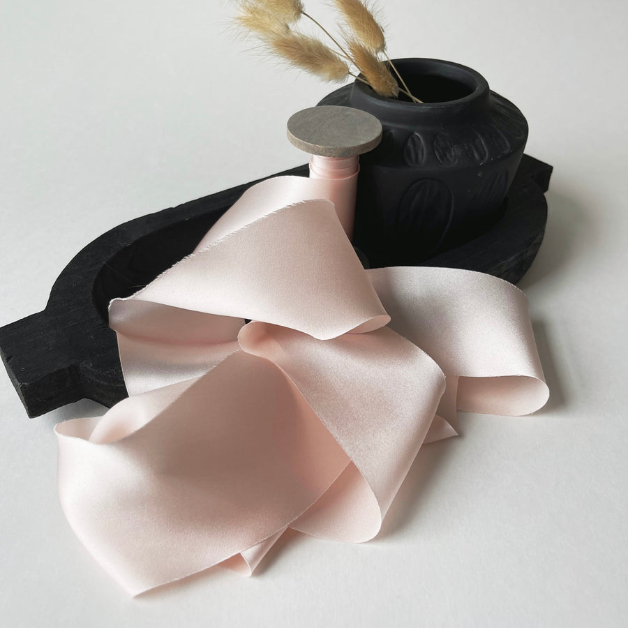 Pale Blush - Dual Texture Silk Ribbon