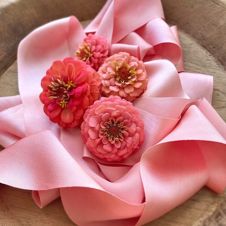 Coral - Dual Texture Silk Ribbon