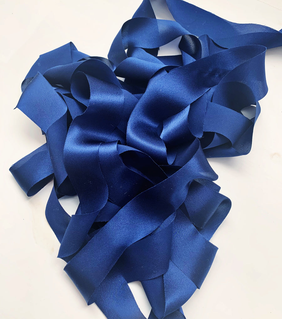 Sapphire - Dual Texture Silk Ribbon