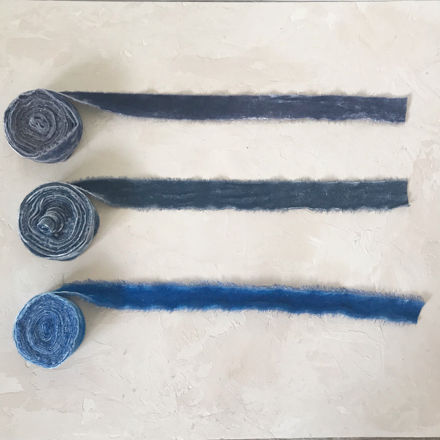 Collection of 15 Velvet Silk Ribbons