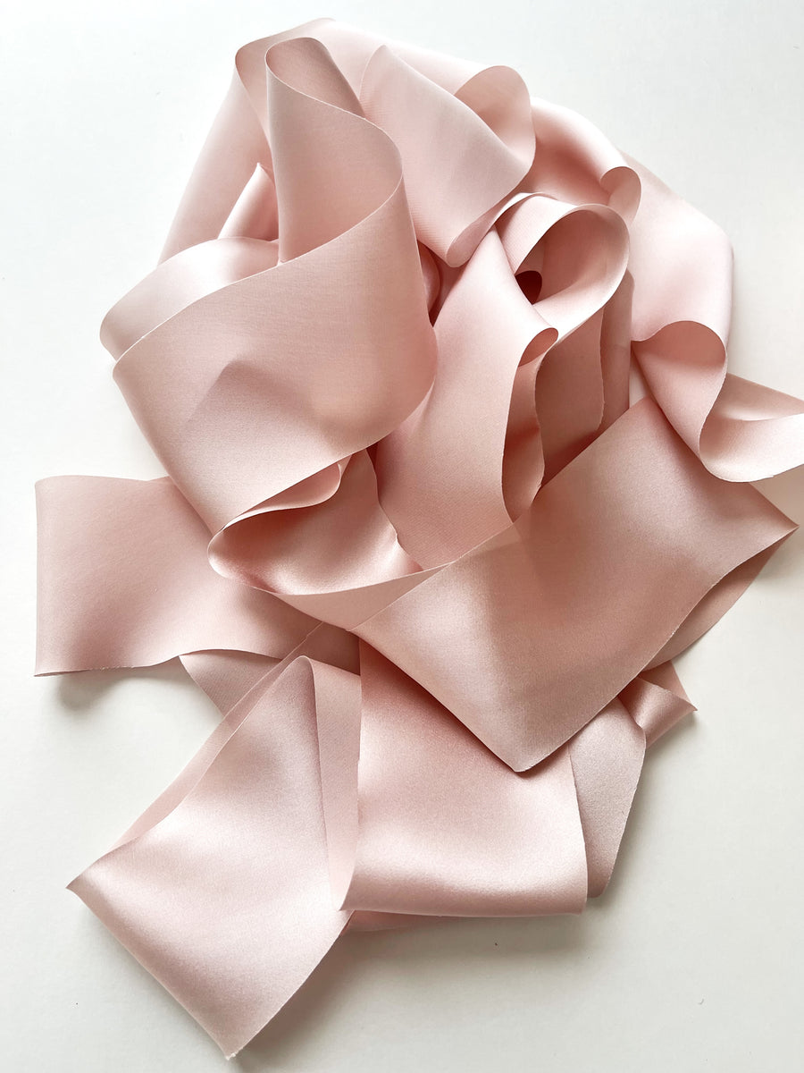 Rose Quartz - Dual Texture Silk Ribbon