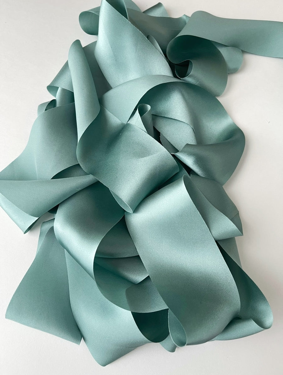 Dusty Blue - Classic Crepe Silk Ribbon – HoneySilks & CO