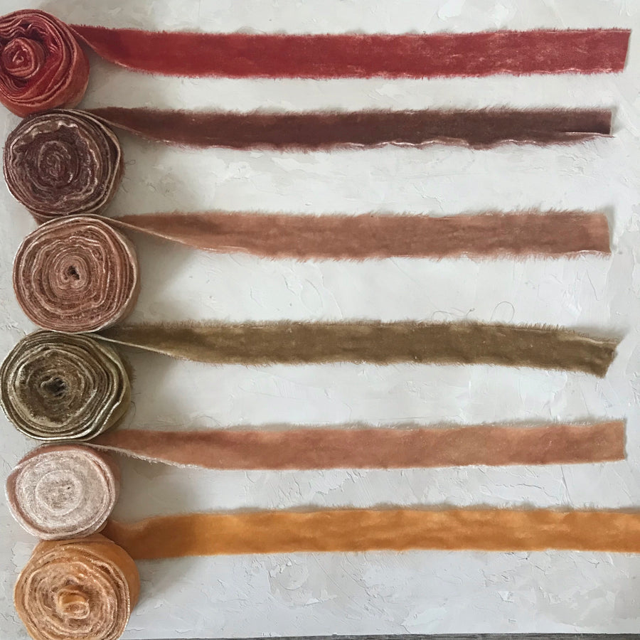 Collection of 15 Velvet Silk Ribbons