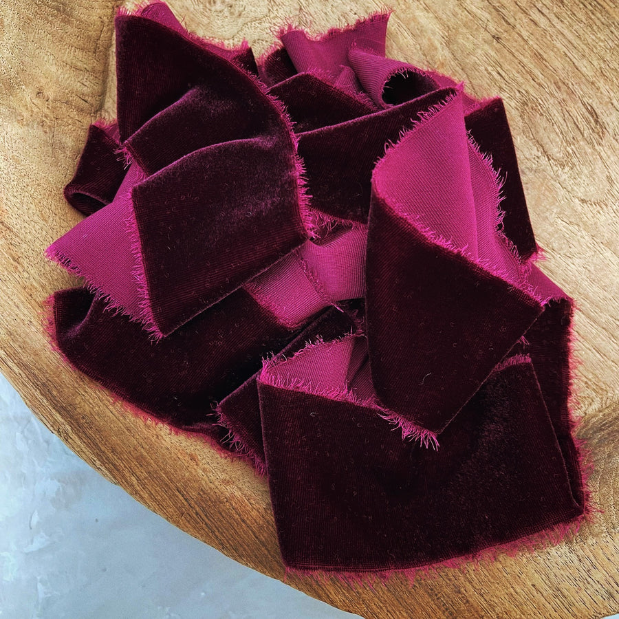 Berry Silk Velvet Ribbon